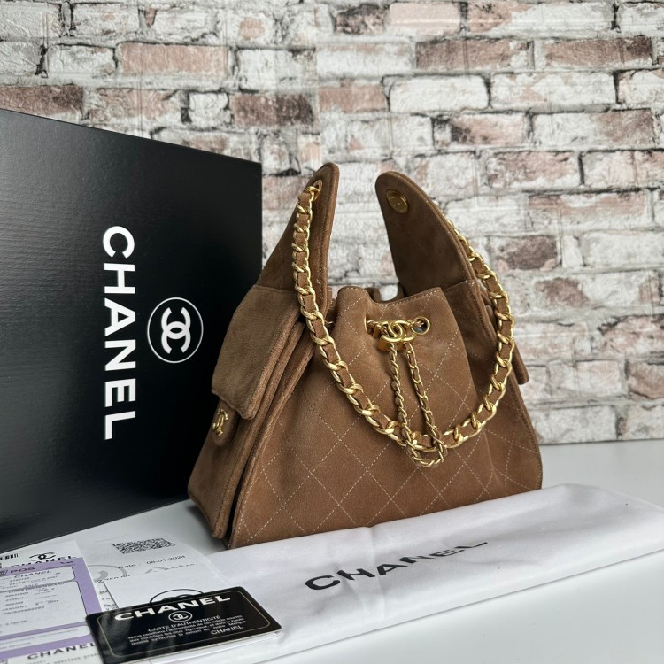 CHNL 25 HANDBAG SUET KUM RENGİ